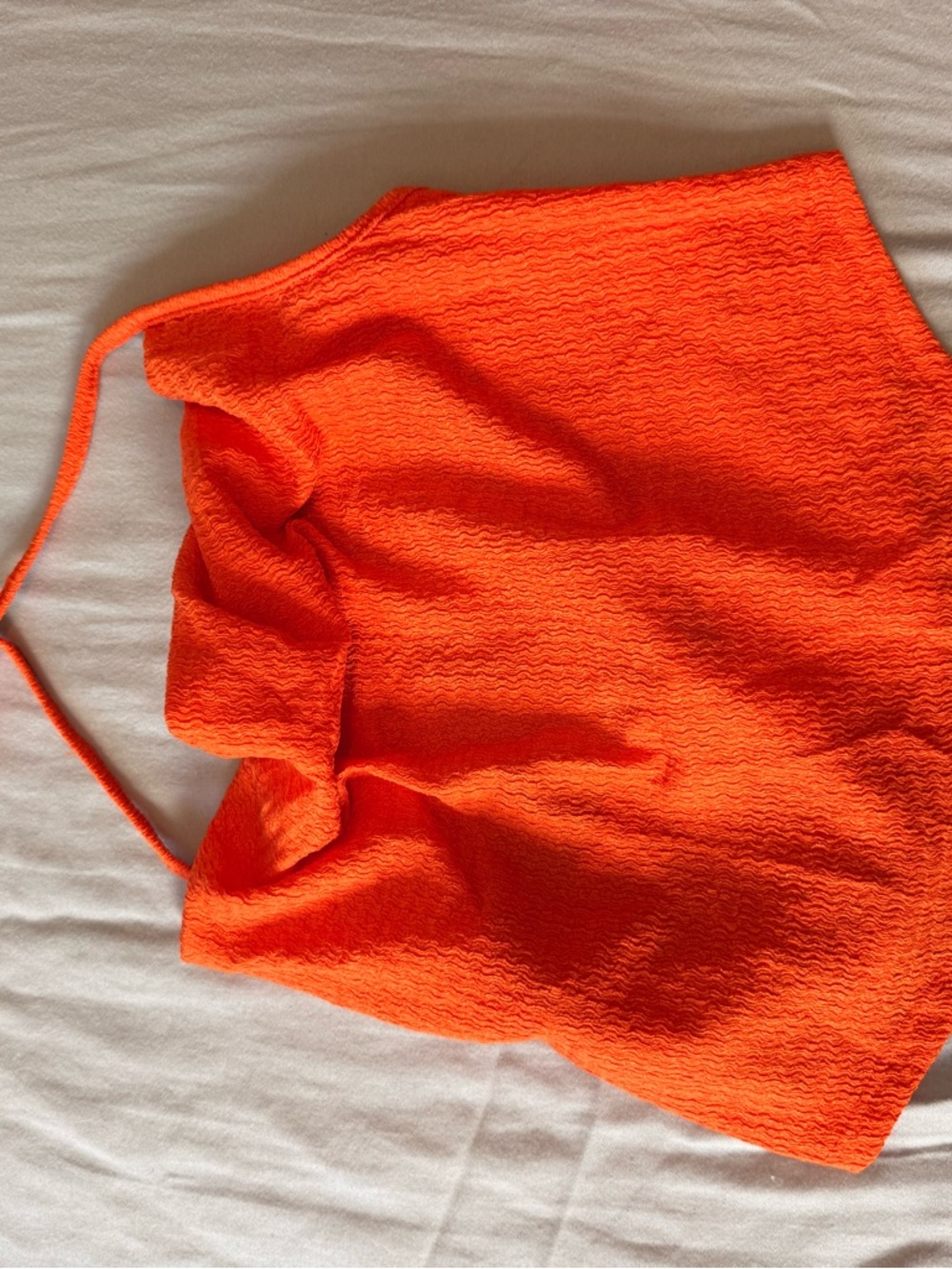Women’s Bright Orange Textured Halter Top